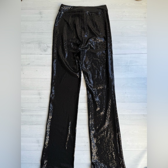 House of Harlow 1960 Black Straight Leg Shiny Pants XS - Picture 4 of 8
